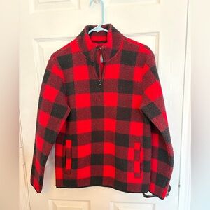 Old navy buffalo plaid 1/4 zip fleece Sherpa jacket
